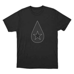 Star Drop T Shirt Black